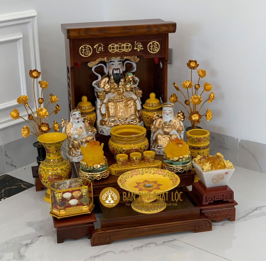 Trọn Bộ Bàn Thờ Thần Tài Hiện Màu Tối Đại Đẹp Giá Rẻ ở Hà Đông